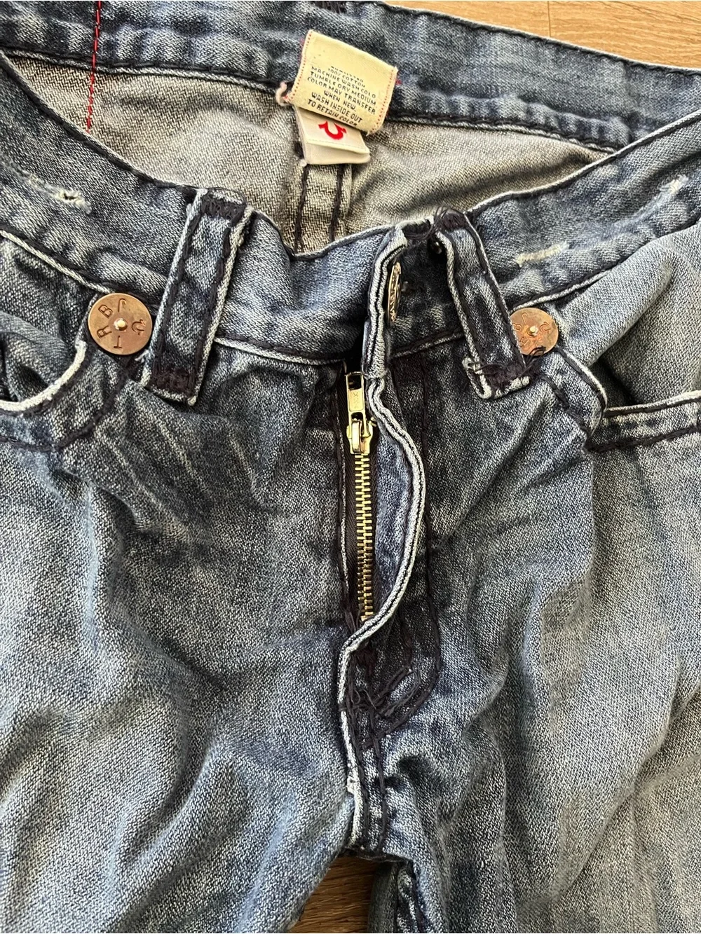 True Religion Bobby Super T Jeans Mens 32x33 Blue Medium Wash Straight Y2K USA